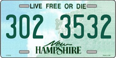 NH license plate 3023532