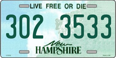 NH license plate 3023533