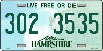 NH license plate 3023535