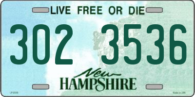 NH license plate 3023536