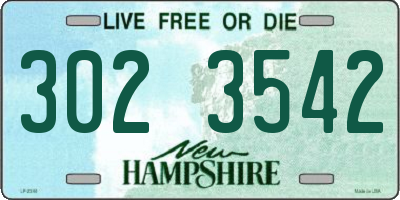 NH license plate 3023542
