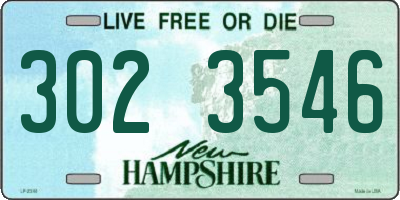 NH license plate 3023546