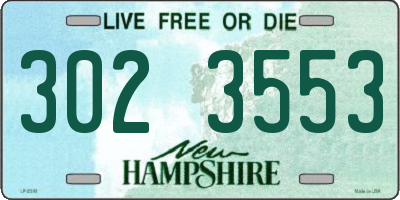 NH license plate 3023553