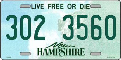 NH license plate 3023560