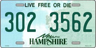 NH license plate 3023562