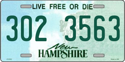 NH license plate 3023563