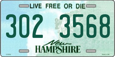 NH license plate 3023568