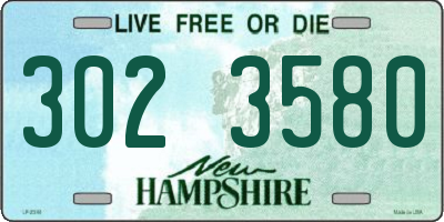 NH license plate 3023580