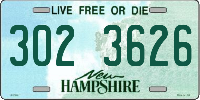 NH license plate 3023626