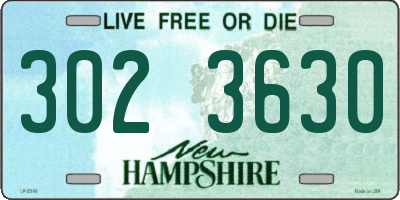 NH license plate 3023630