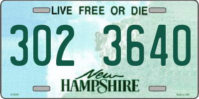 NH license plate 3023640