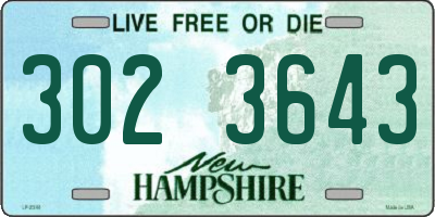 NH license plate 3023643