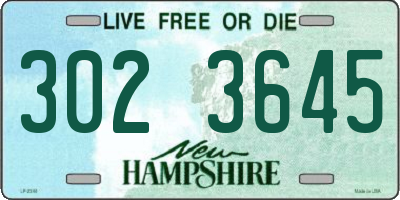 NH license plate 3023645