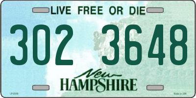 NH license plate 3023648