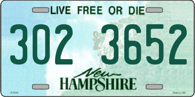 NH license plate 3023652