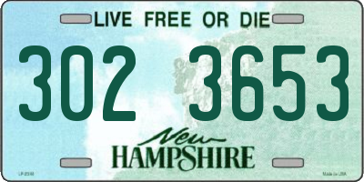 NH license plate 3023653