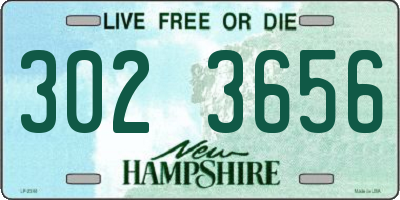 NH license plate 3023656