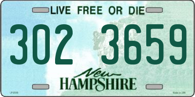 NH license plate 3023659
