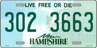 NH license plate 3023663