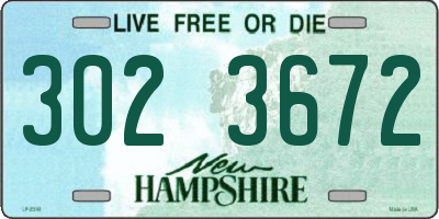 NH license plate 3023672