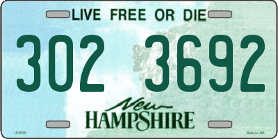 NH license plate 3023692