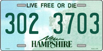 NH license plate 3023703