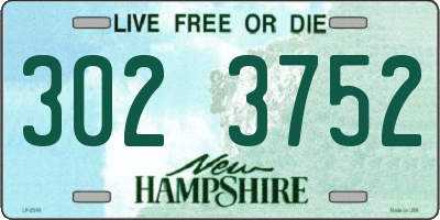 NH license plate 3023752