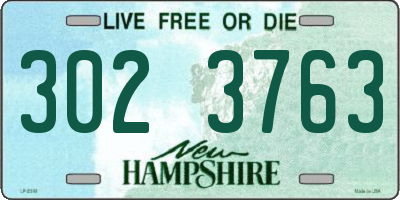NH license plate 3023763