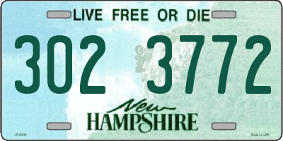 NH license plate 3023772