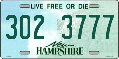 NH license plate 3023777