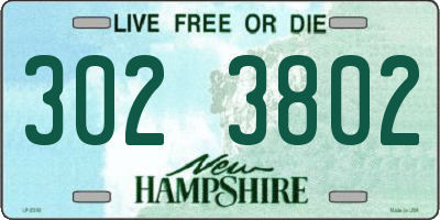 NH license plate 3023802