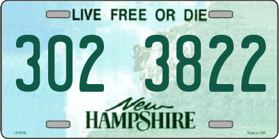 NH license plate 3023822