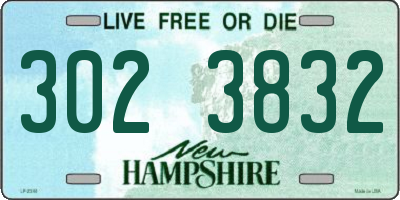 NH license plate 3023832