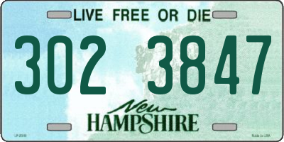 NH license plate 3023847