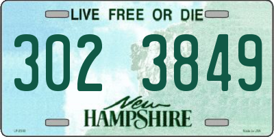 NH license plate 3023849