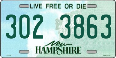 NH license plate 3023863