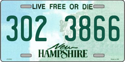 NH license plate 3023866