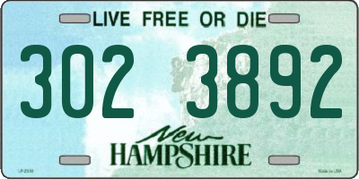 NH license plate 3023892