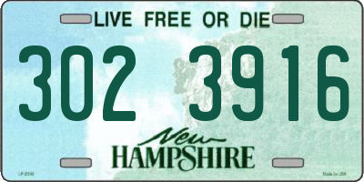 NH license plate 3023916