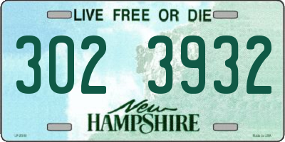 NH license plate 3023932