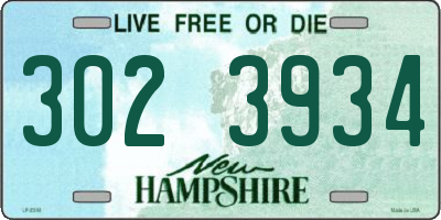 NH license plate 3023934