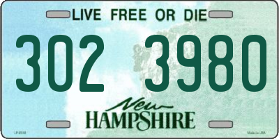 NH license plate 3023980