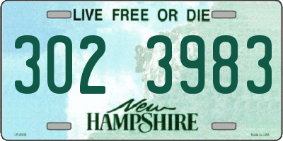 NH license plate 3023983