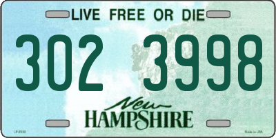 NH license plate 3023998