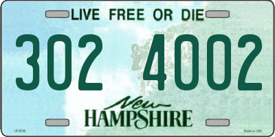 NH license plate 3024002