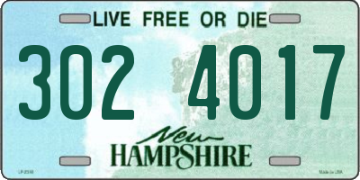 NH license plate 3024017