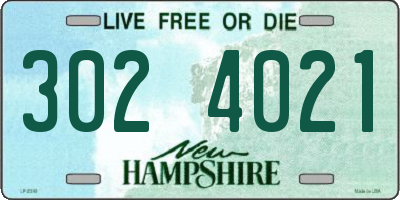 NH license plate 3024021