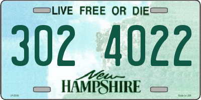 NH license plate 3024022