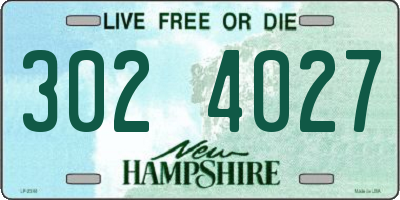 NH license plate 3024027