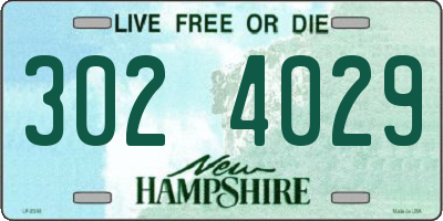 NH license plate 3024029